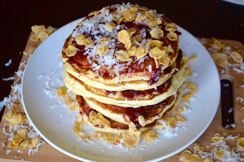 How to make Frosted Flakes Pancakes